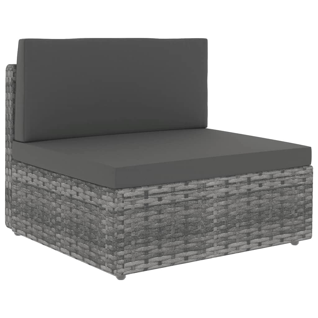 Set di mobili da giardino per esterni 9 pezzi con cuscini resina intrecciata grigia 02_0018014
