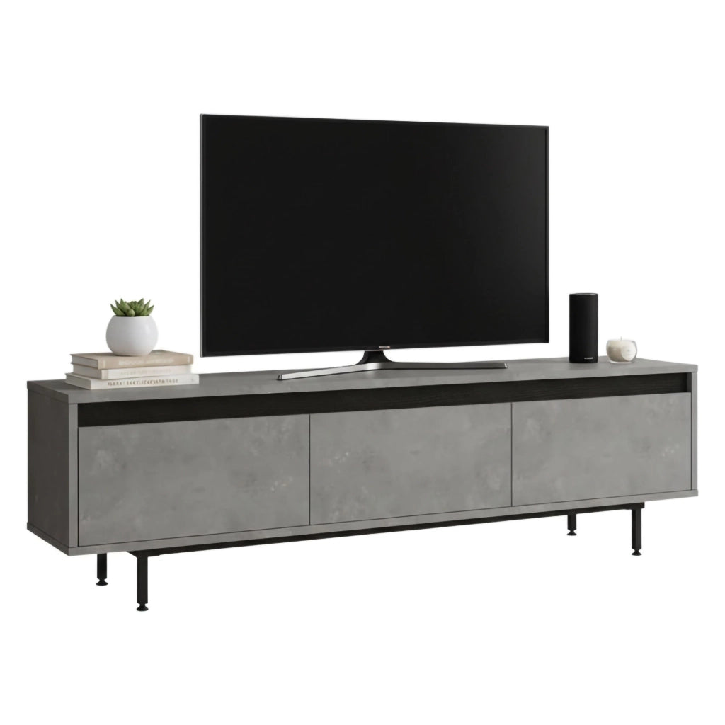 Titli, Mobile Porta tv un Ripiano, 160x36x45h cm Argento