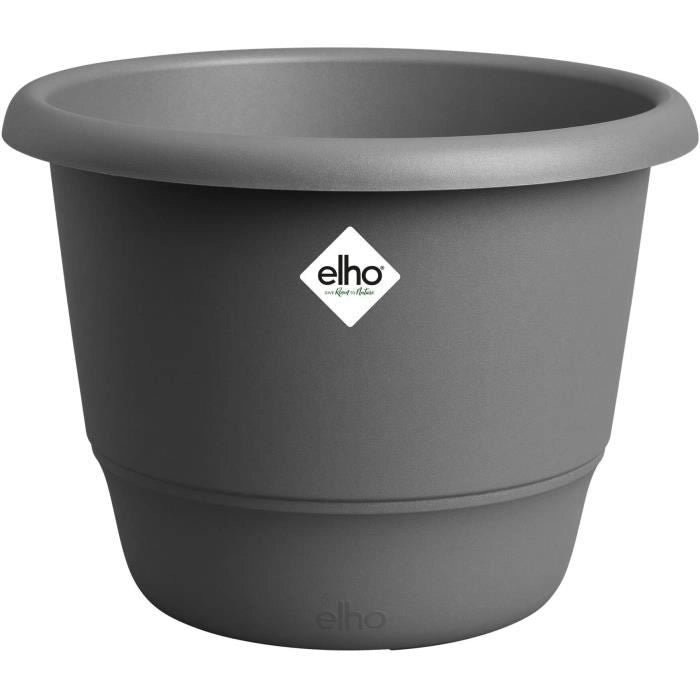 Vaso per fiori - ELHO - Amiga Round 40 - Nero -  39 x H 29 cm - Esterno - 100% riciclato