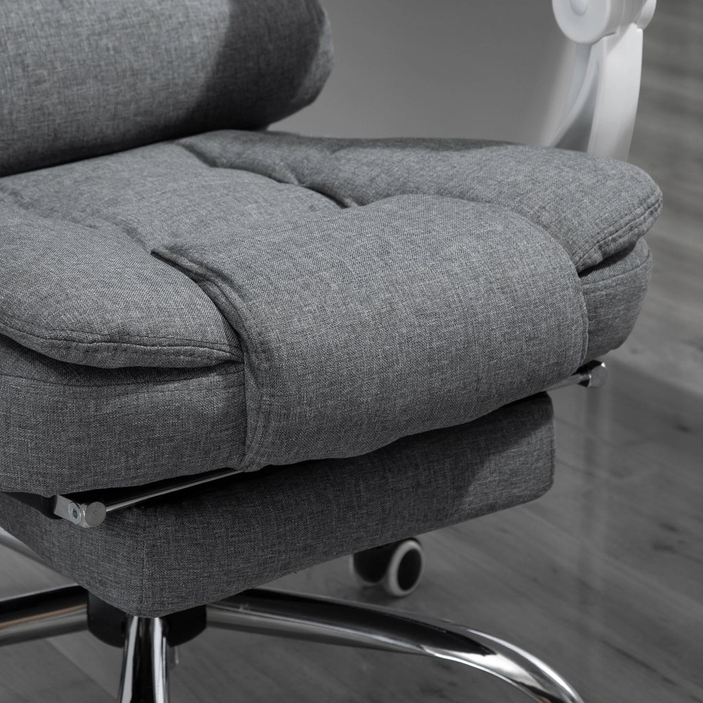 SEDIA UFFICIO Altezza regolabile 110-118 cm Grigio in ferro con poggiapiedi
