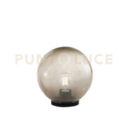 LUMETTO POLLY SFERA GRIGIO MONTATURA NERA 1 LUCE ATTACCO E27 IP44 25X26CM