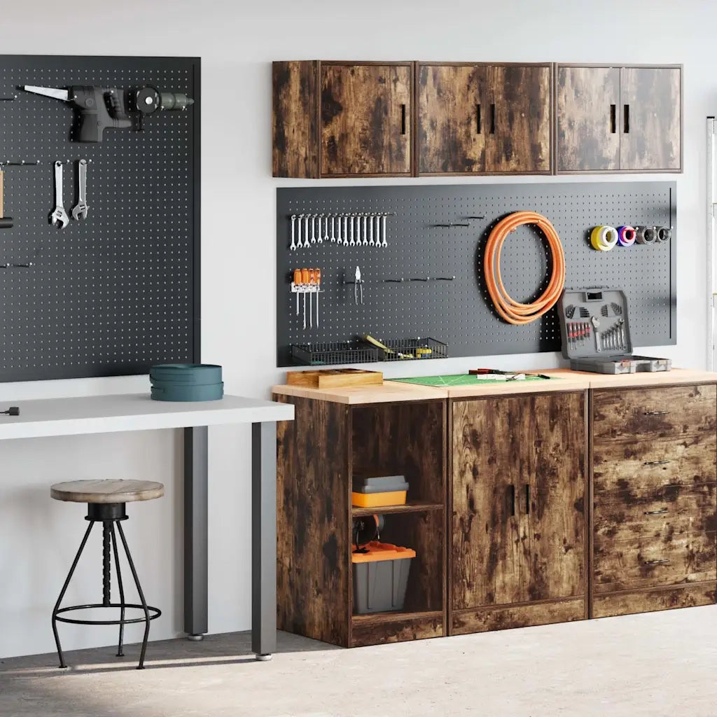 Armadi da Garage 2 pz Rovere Fumo in Legno Multistrato CFW6614996
