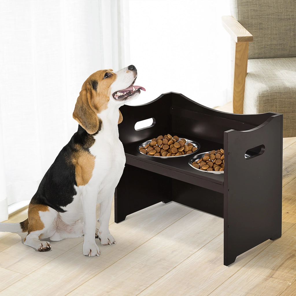 Ciotola per Cani Regolabile in Altezza con Supporto ¨C zephmum ¨C Acciaio Inox 2x2L