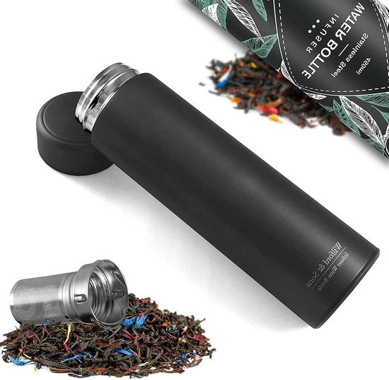 Infusore da Viaggio 450 ml - BPA Libero, Inox, Impermeabile - Oltre a Infusore per Frutta e Tè - Termos da Viaggio per Bevande, Caffè e Tè