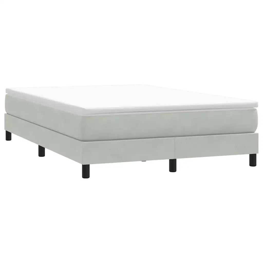 Giroletto Molle senza Materasso-Struttura Letto Grigio Chiaro 140x210cm Velluto