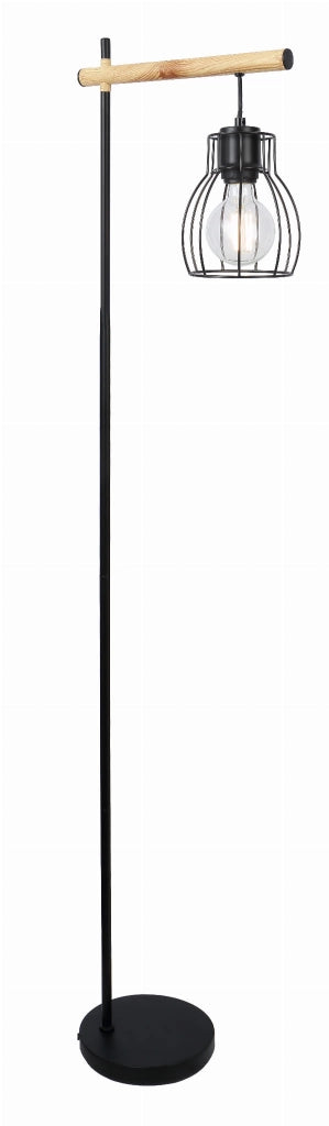 Lampada da terra Candellux Bernita nera legno 1xE14