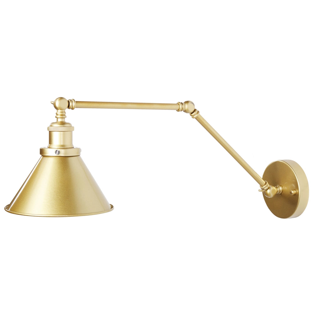 Set di 2 lampade da parete in metallo oro Braccio Orientabile stile Industriale