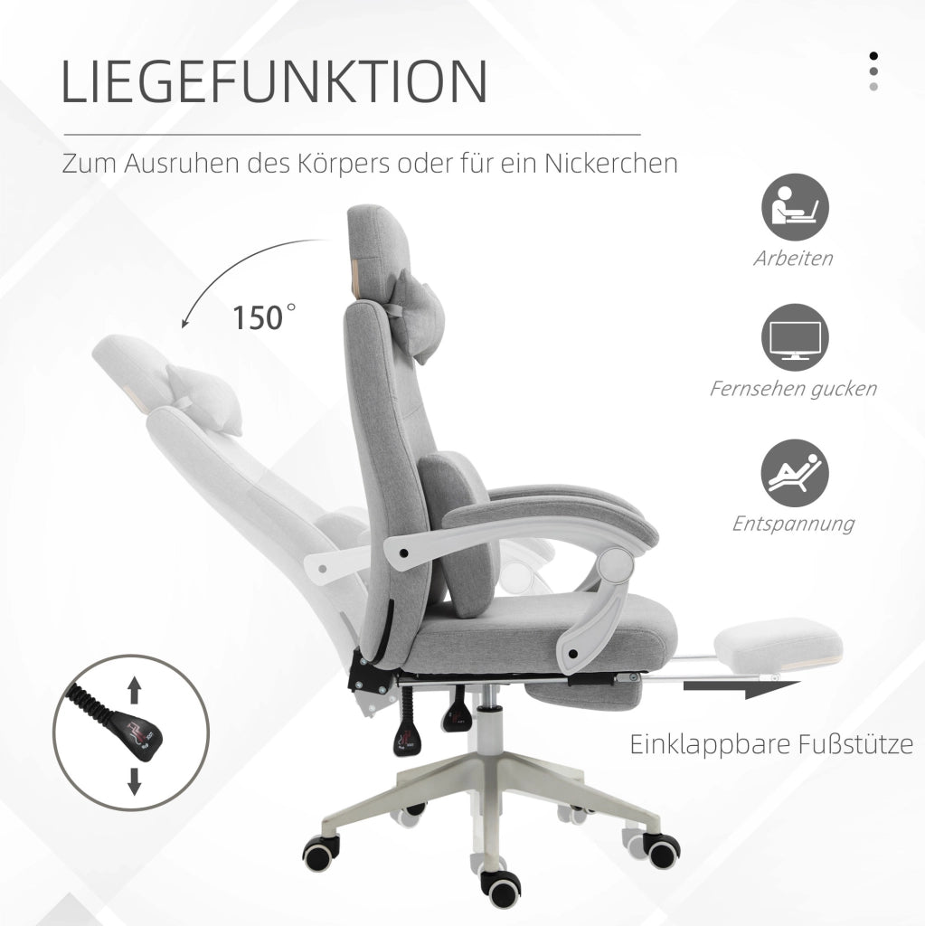 Sedia da ufficio ergonomica reclinabile grigia