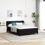 Box Spring Bed con Materasso Nero 160x200 cm in Tessuto