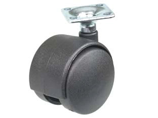RUOTE DOPPIE IN NYLON CON PIASTRA- - ø mm.50 piastra mm.36x36 - 4 pezzi