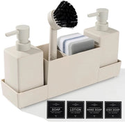 Set di Detersivo per la Cucina - Organizzatore 4 in 1 - Beige