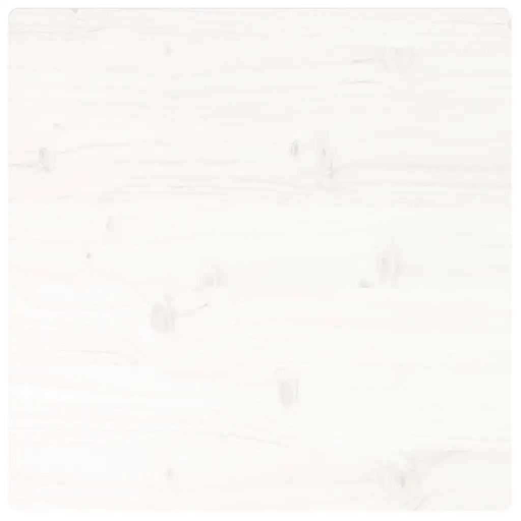 Piano Tavolo Bianco 50x50x2,5cm Legno Massello di Pino Quadrato 824376