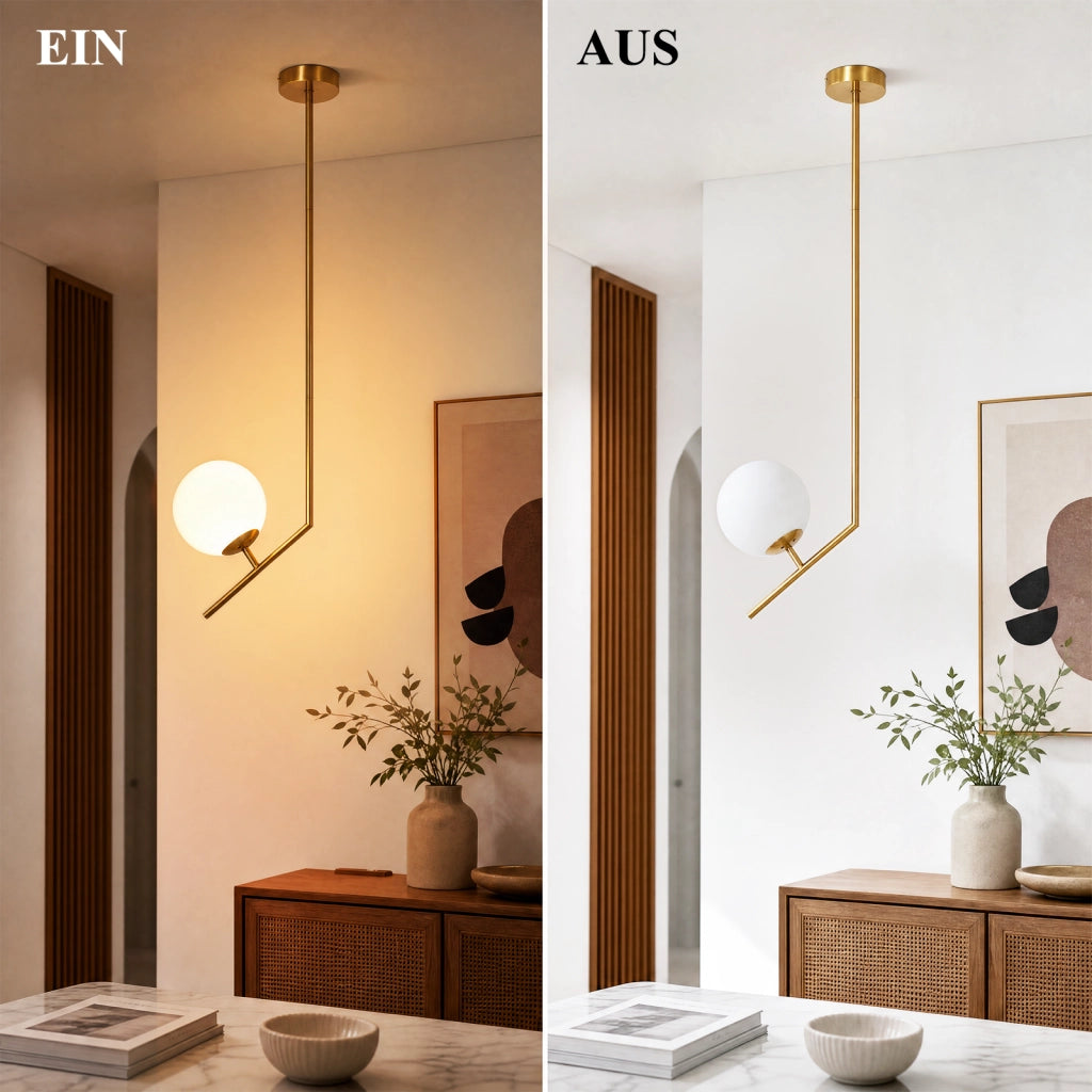 ZMH Lampada a Sospensione 1 Luce Vetro G9 Moderna per Camera Soggiorno senza lampadine