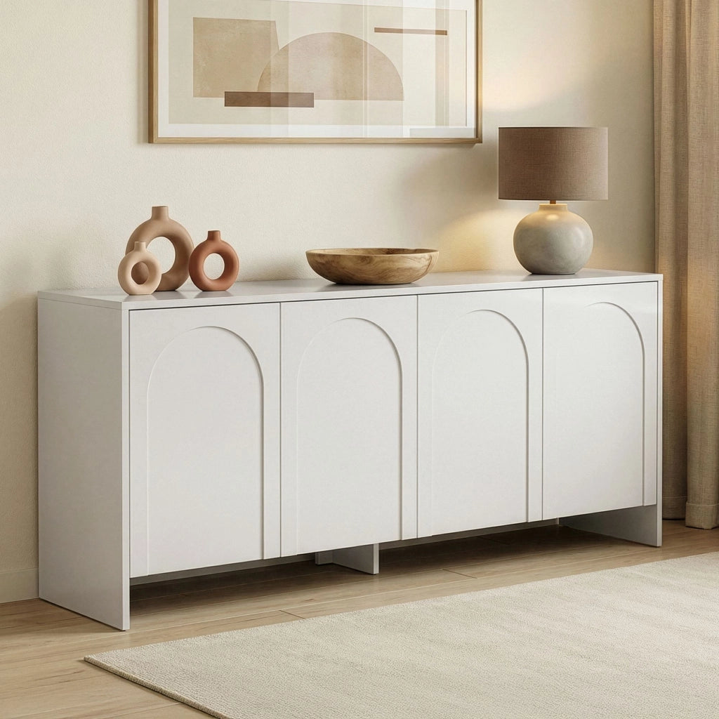 Credenza in legno "Arlen" - 180 x 45 x 80 cm - Bianco