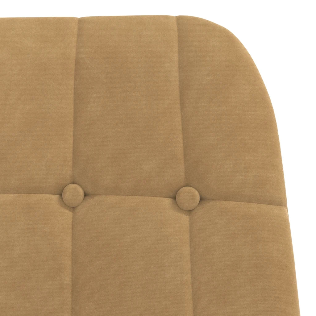 Divano Sedia-Poltrona Relax con Poggiapiedi Marrone in Velluto 716559