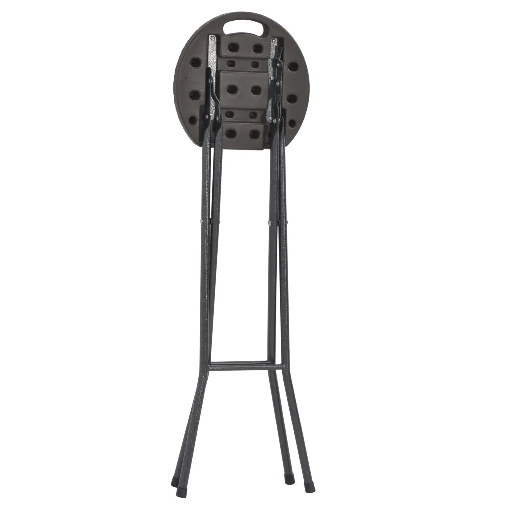 Sgabelli da Bar Pieghevoli 2 pz HDPE e Acciaio Marroni Rattan 44559