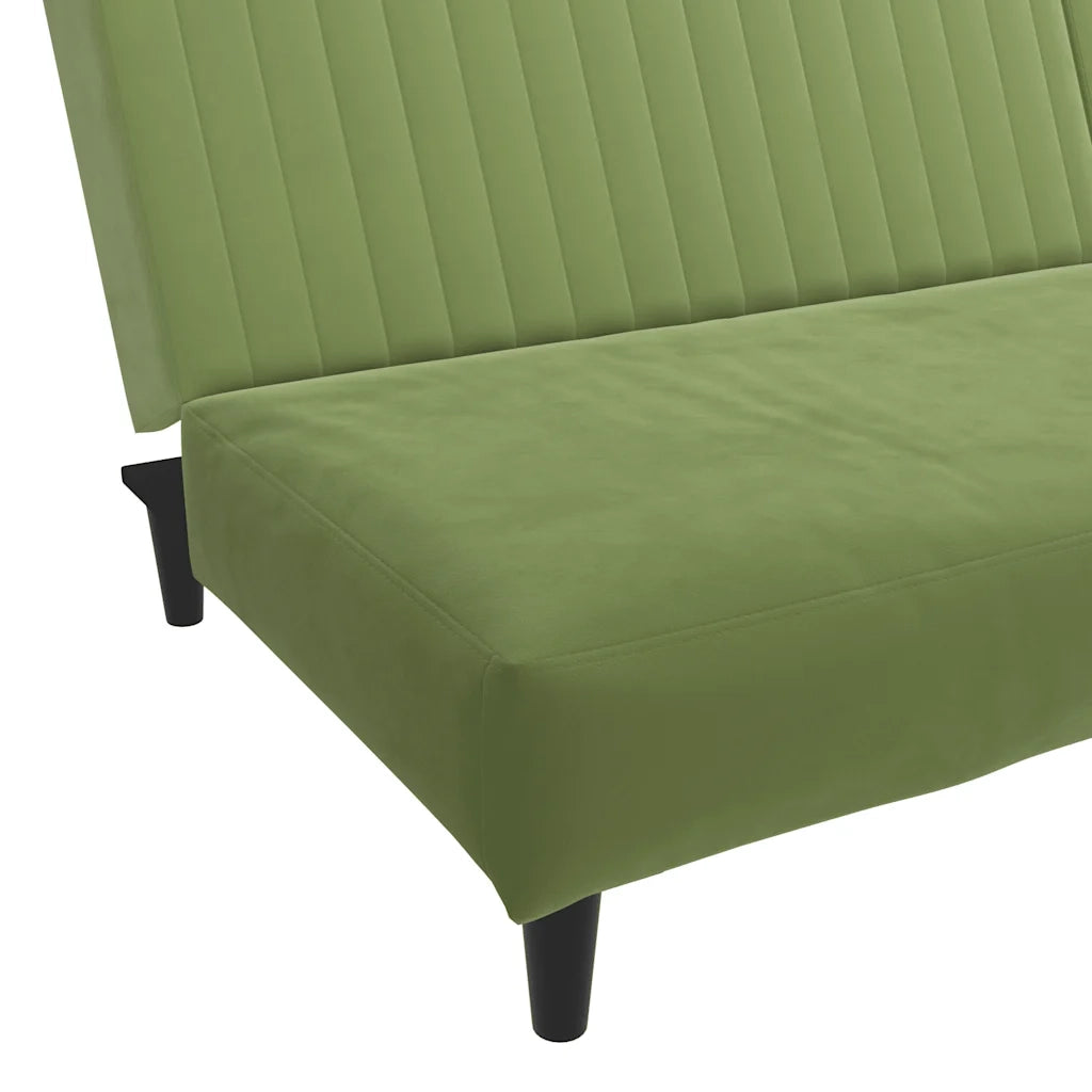 Divano letto | Sof¨¤ letto | Letto singolo a 2 Posti Verde Chiaro in Velluto