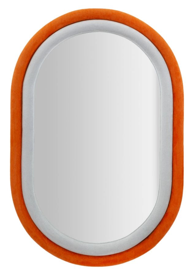 Specchio da muro velluto grigio arancio 60x4x90cm ANTONY