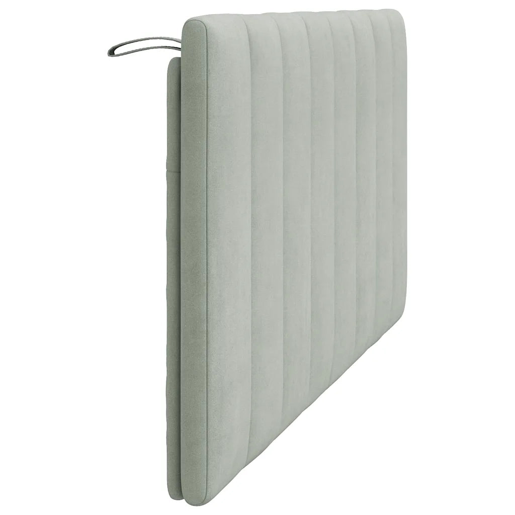 Cuscino Testiera Hanko Grigio Chiaro 160 cm in Velluto CFW1573191