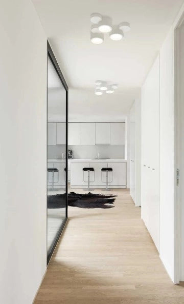 CHIO lampada da soffitto 3 Luci attacco GX53 Forma Tonda in gesso bianco