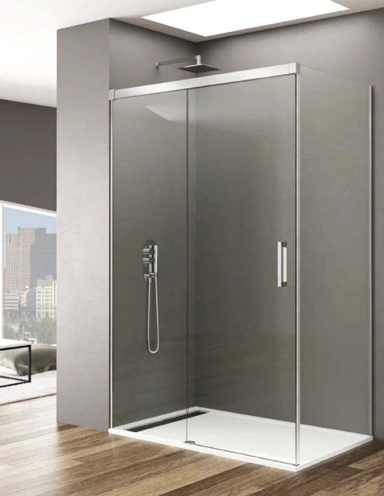 Box doccia THALASSA (BASIC) 1+1 con lato fisso laterale 160x120 cm Cromo vetro trasparente