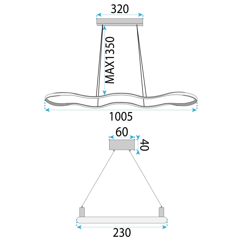 Lampada A Sospensione A Led Lhj027-cp 100cm Oro