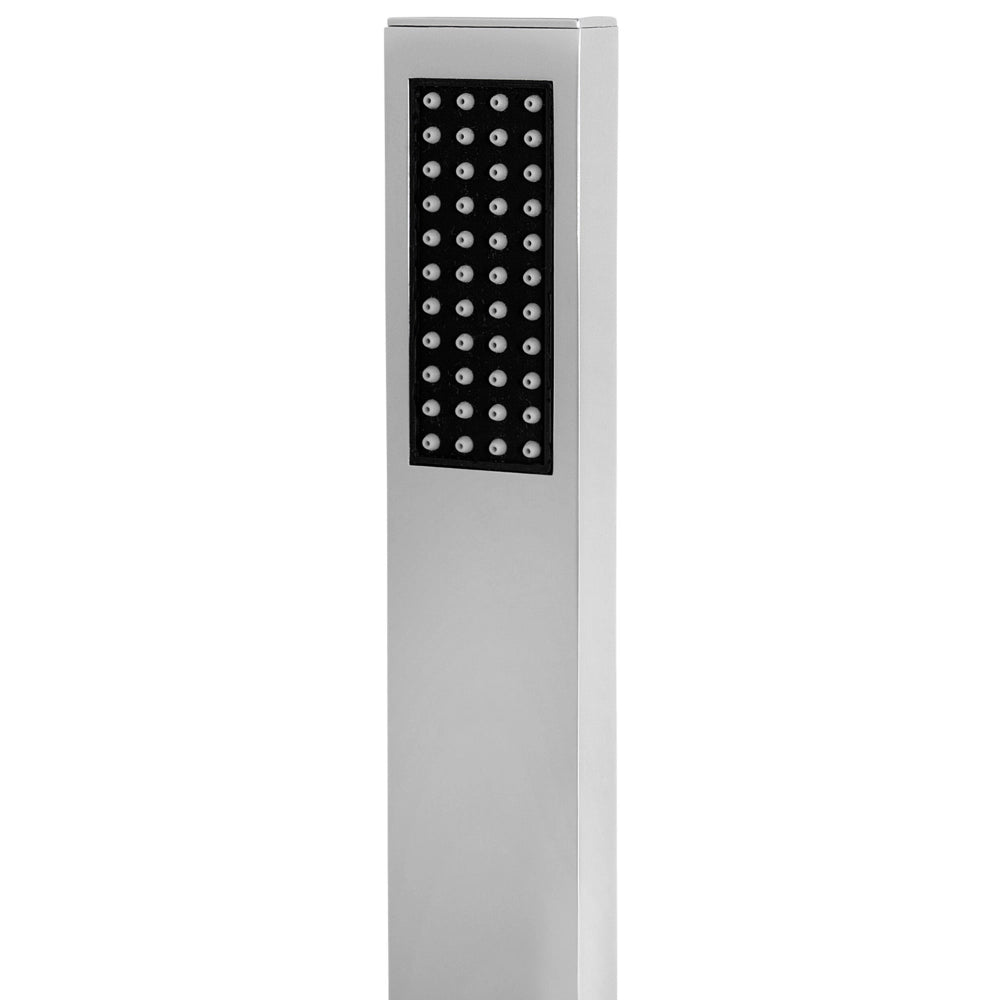 Miscelatore vasca da bagno freestanding Kit doccia con rubinetto cromato argento montato a pavimento