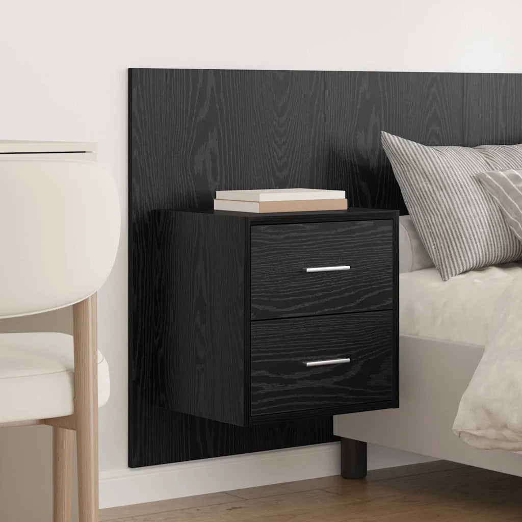 Testata con Comodino 3 pcs Rovere Nero Legno multistrato 3416257