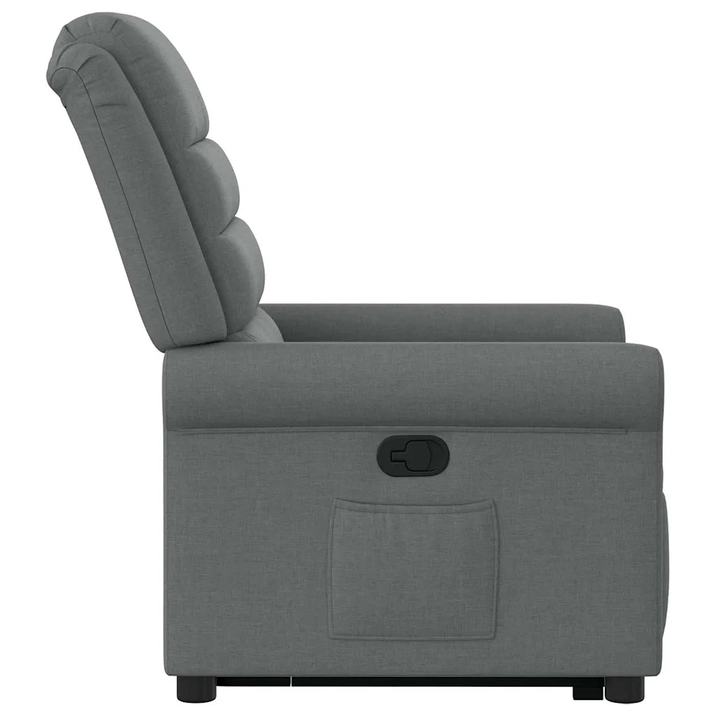 vidaXL Poltrona Alzapersona Reclinabile Grigio Scuro in Tessuto