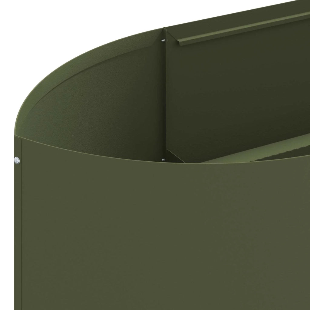 Letto rialzato da giardino Verde Oliva 380 x 40 x 40 cm Acciaio 8011736