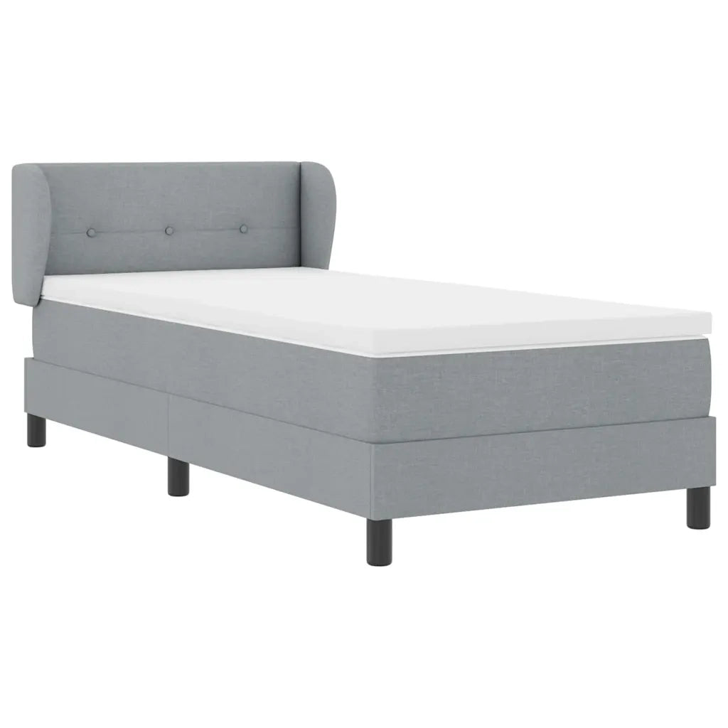 Letto a molle con testiera Grigio chiaro 80 x 200 cm Tessuto 3339989