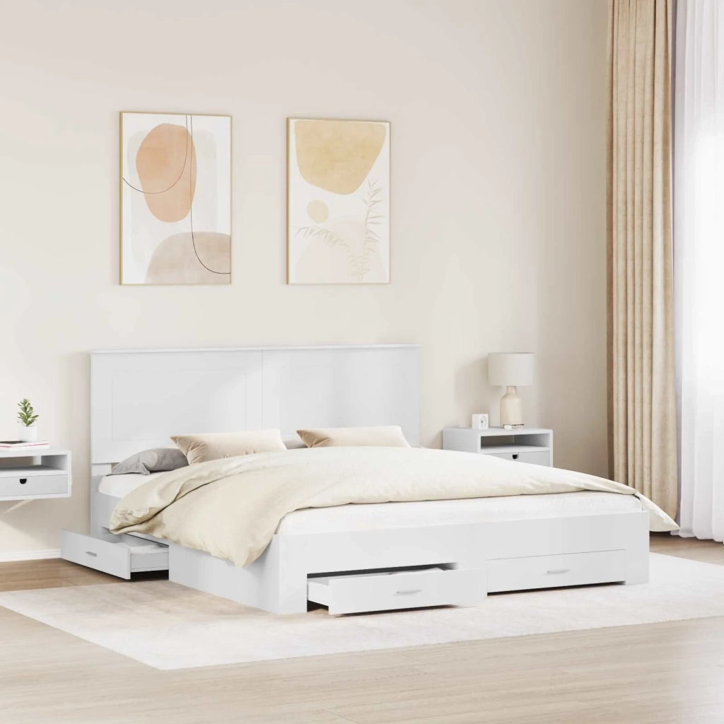 Struttura del letto Bianco 180 x 200 cm Legno multistrato