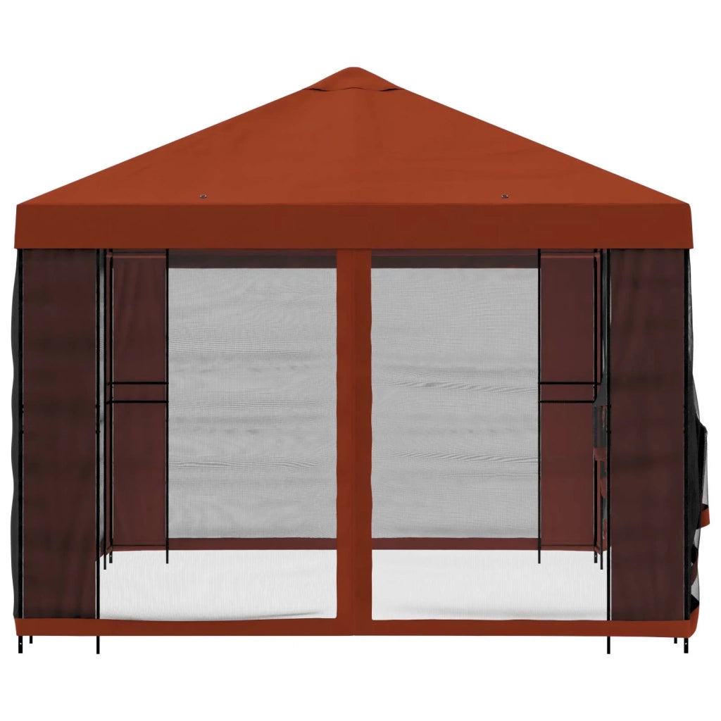 Gazebo con pareti laterali 4 × 3 m Terracotta 900388