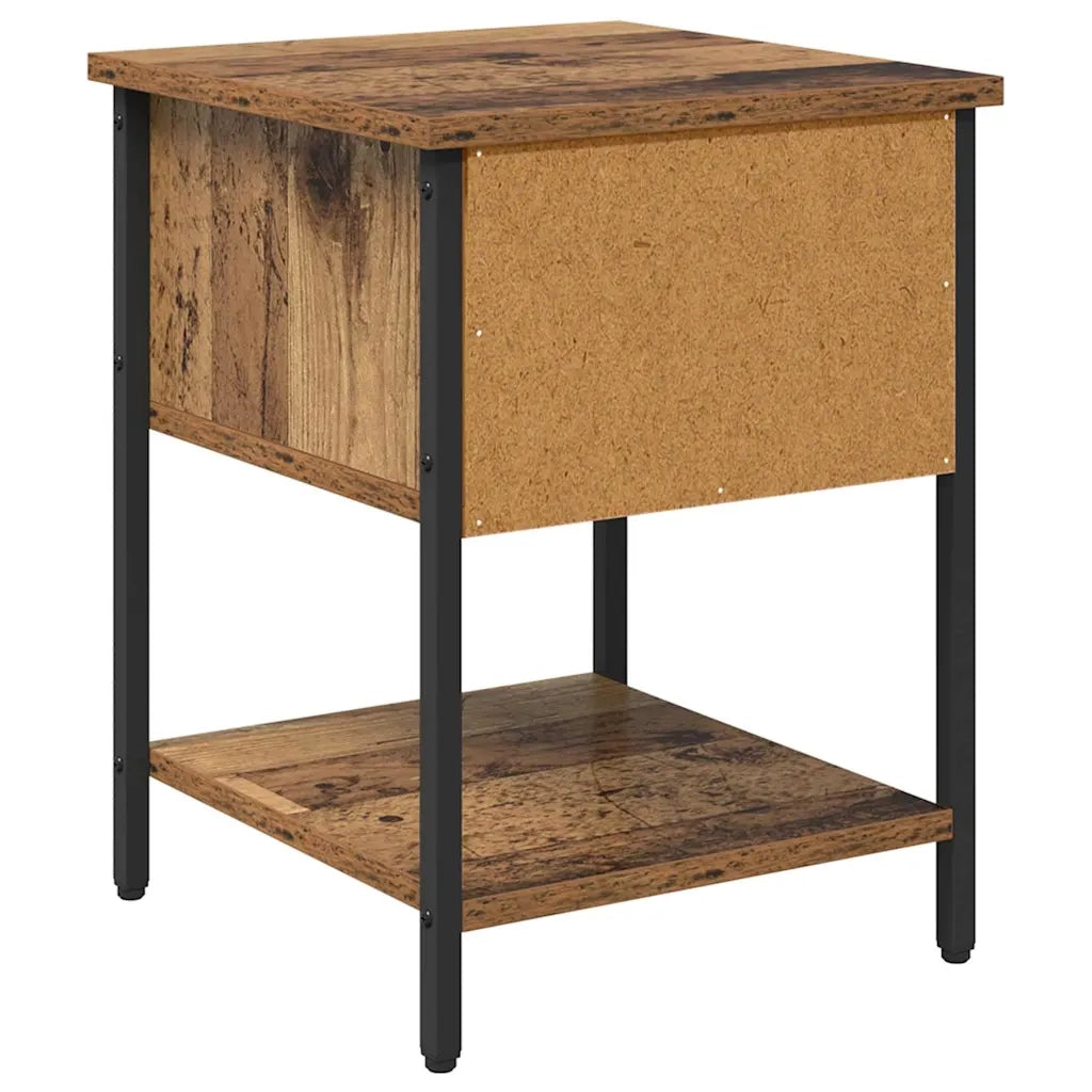 Set di 2 Comodini | Armadio da Notte | Mobiletto da notte con cassetto Legno vecchio 34 x 35,5 x 45 cm