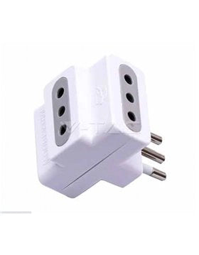 ADATTATORE TRIPLO 10A 2P+T - presa 10A 2P+T - ELECTRALINE