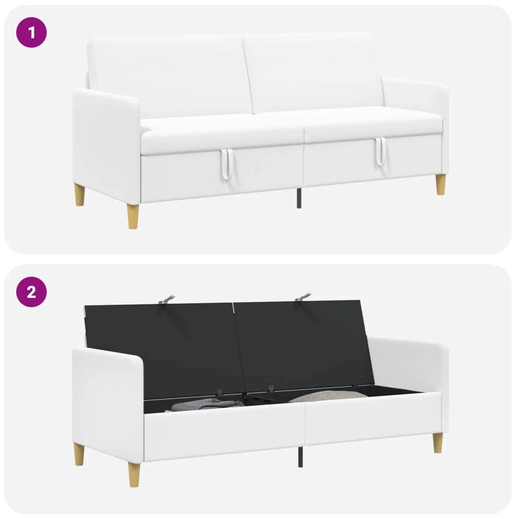 Divano con Storage Bianco 192 x 78 x 87 cm Poliestere 42036986