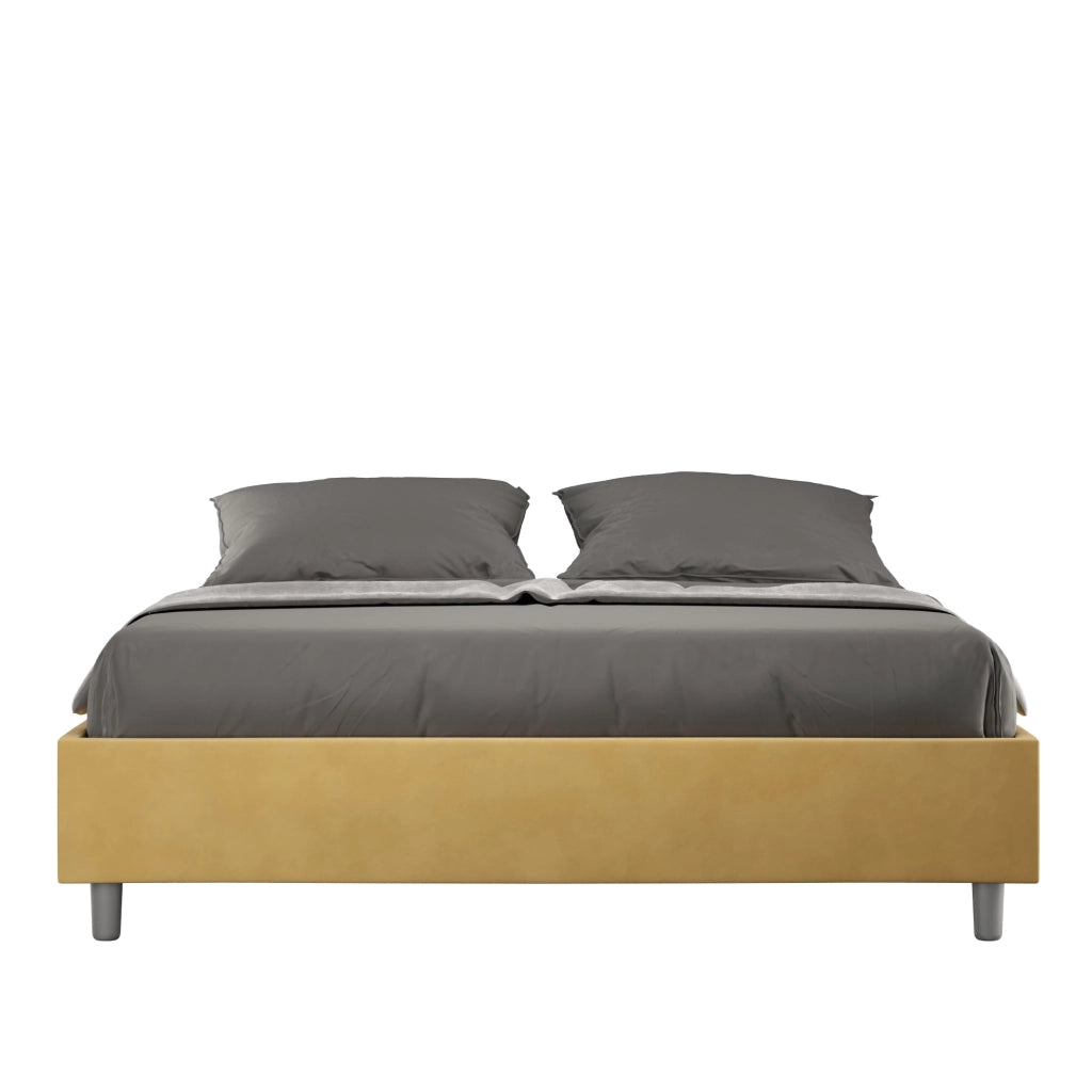 Letto Matrimoniale Sommier 160x210 cm con Rete Azelia Ocra