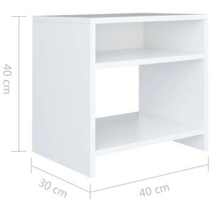Comodini Bianchi 2 pz 40x30x40 cm Legno Ingegnerizzato cod mxl 54178