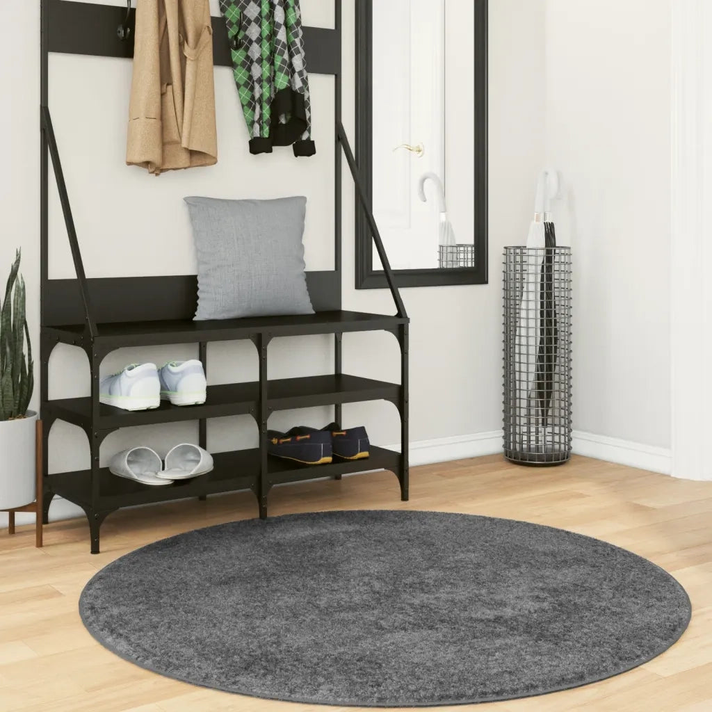 Tappeto OVIEDO a Pelo Corto Antracite Ã˜ 120 cm