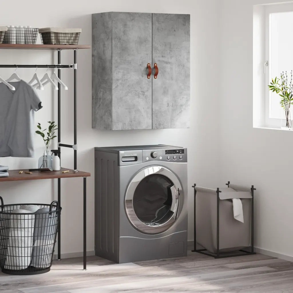 Mobile a Parete Grigio Cemento 69,5x34x90 cm 828400