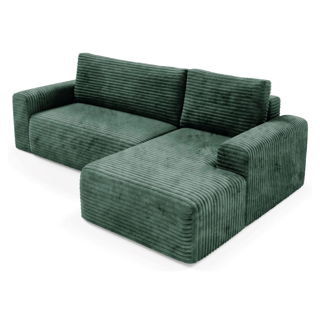 Folgarida, Divano Letto con Penisola Contenitore, 268x163 cm Verde
