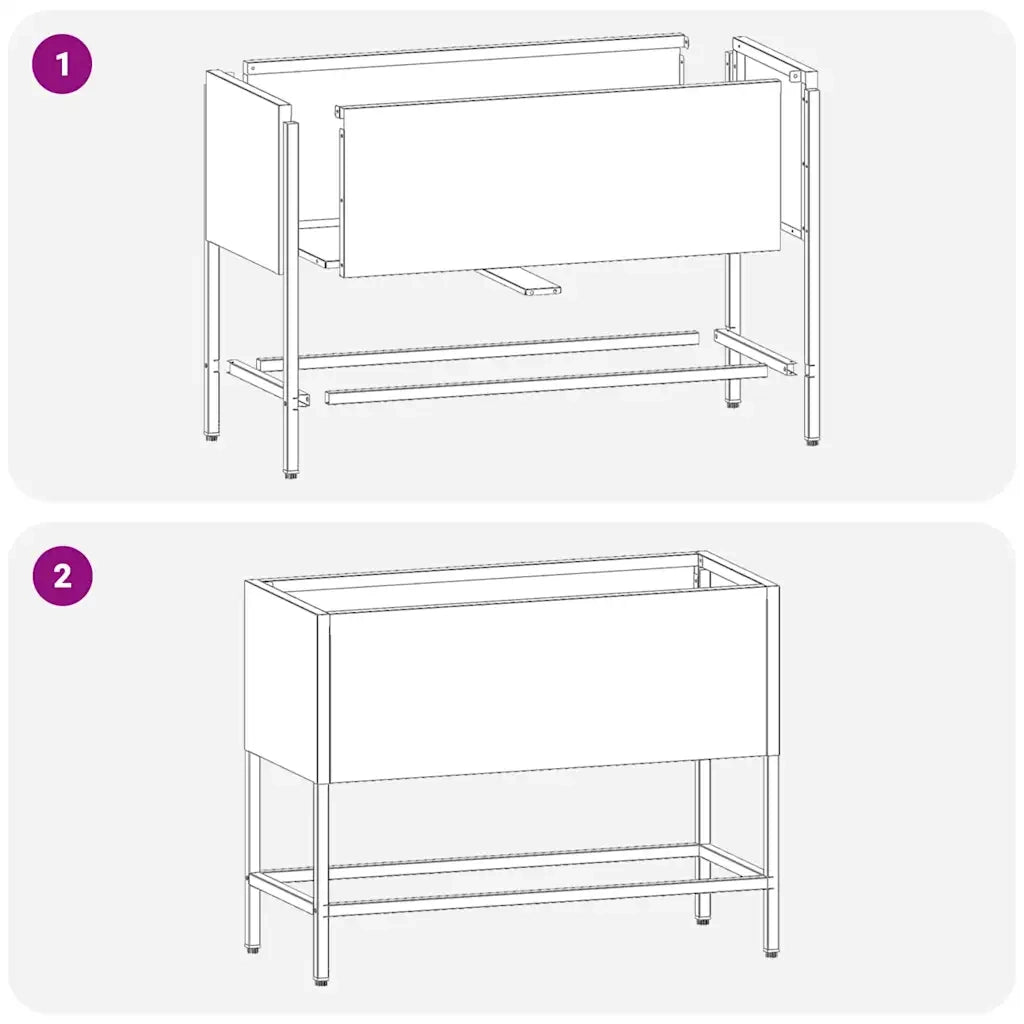 Fioriere | Cassetta per fiori | Vaso da Giardino Rialzato Argento 60 x 26 x 45 cm