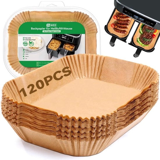 Bakpapier per 120 pezzi per forno a vento Ninja Dual Zone, bakpapier per forno a vento Ninja AF300EU AF400EU Stack XL 9,5L SL400EU, accessori per forno a vento Dual Zone per Princess e altri modelli.