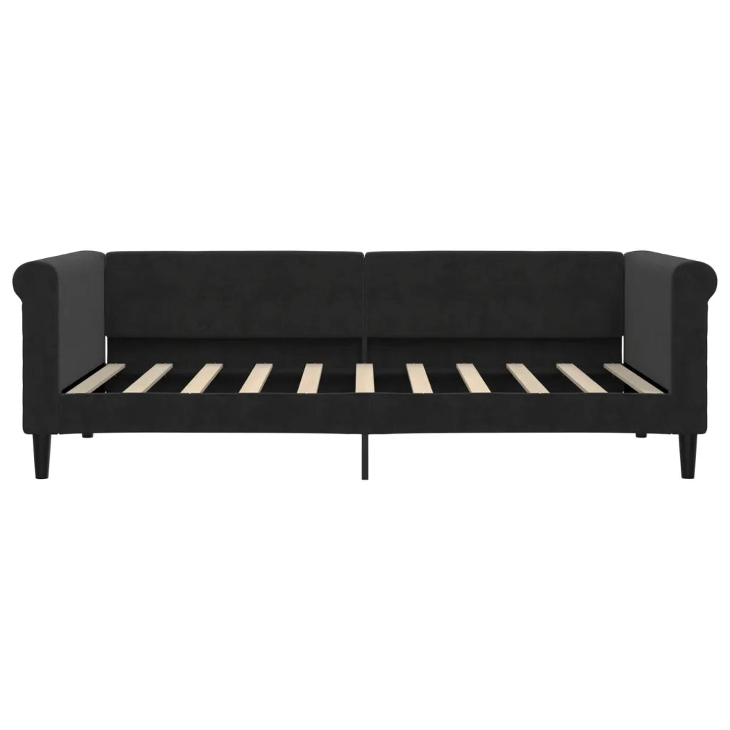 Divano Letto con Letto Estraibile-Sofa Letto-Daybed Nero 90x190 cm in Velluto 643311