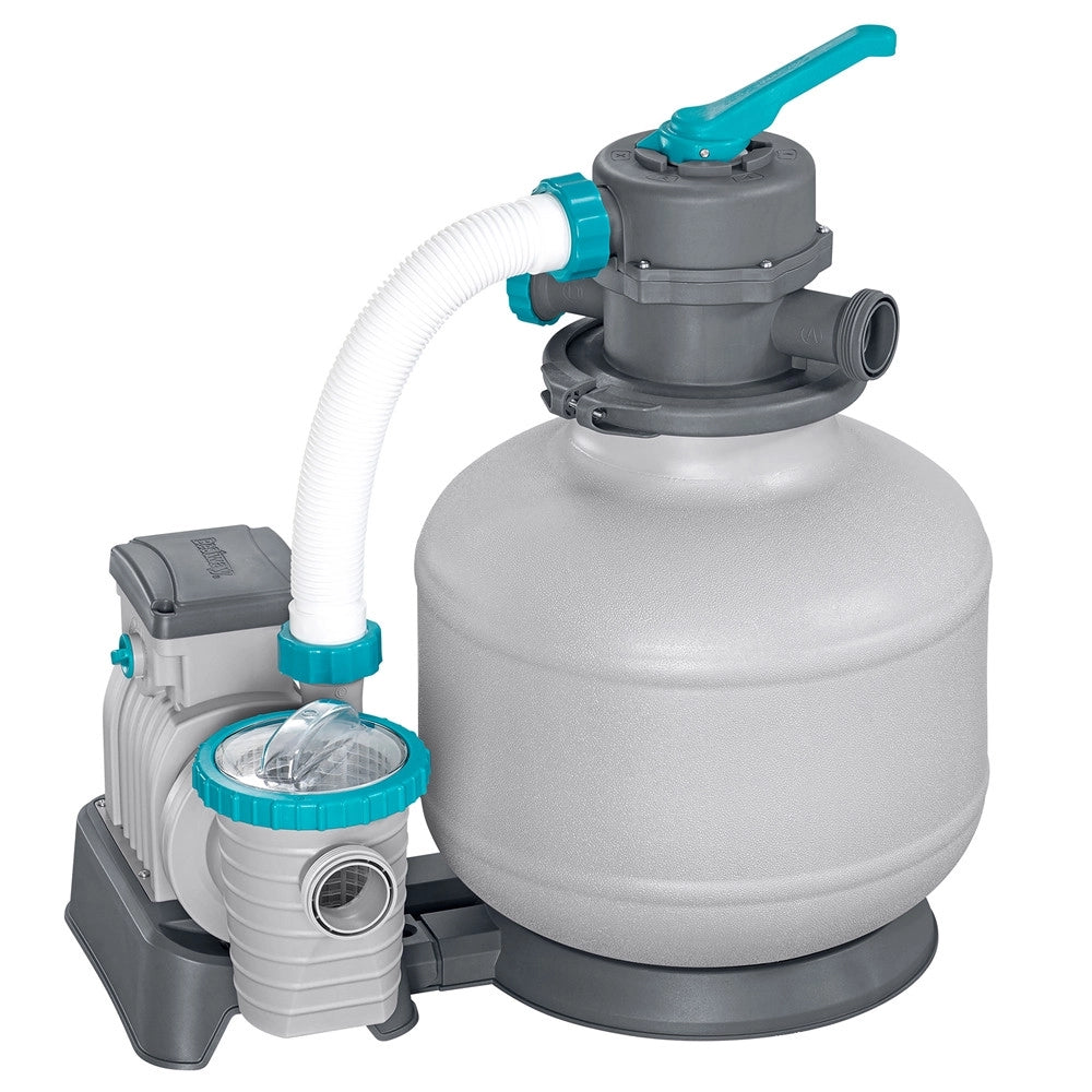 Trade Shop - Pompa Sistema Di Filtraggio A Sabbia Con Timer 6.056 L/h Per Piscine Fuori Terra 58497 -