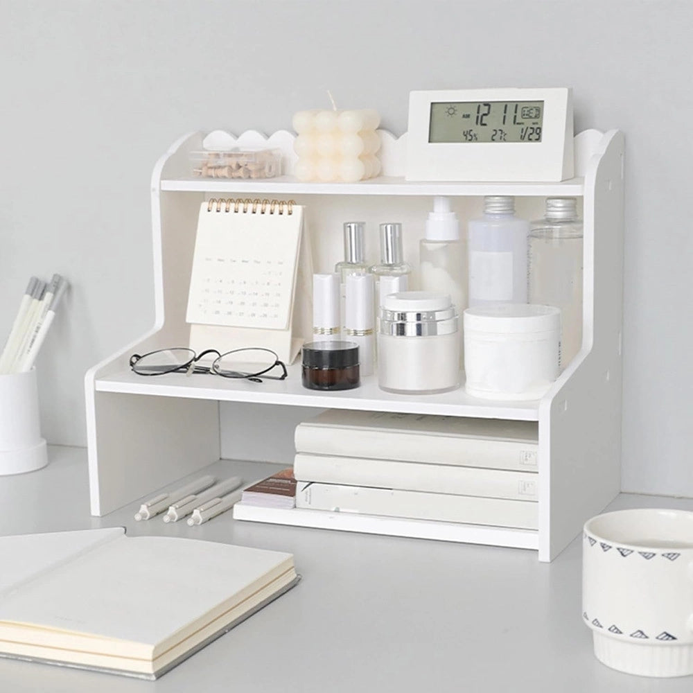 Trade Shop - Espositore Da Tavolo In Legno Scaffale Multistrato Per Cosmetici Organizzatore -