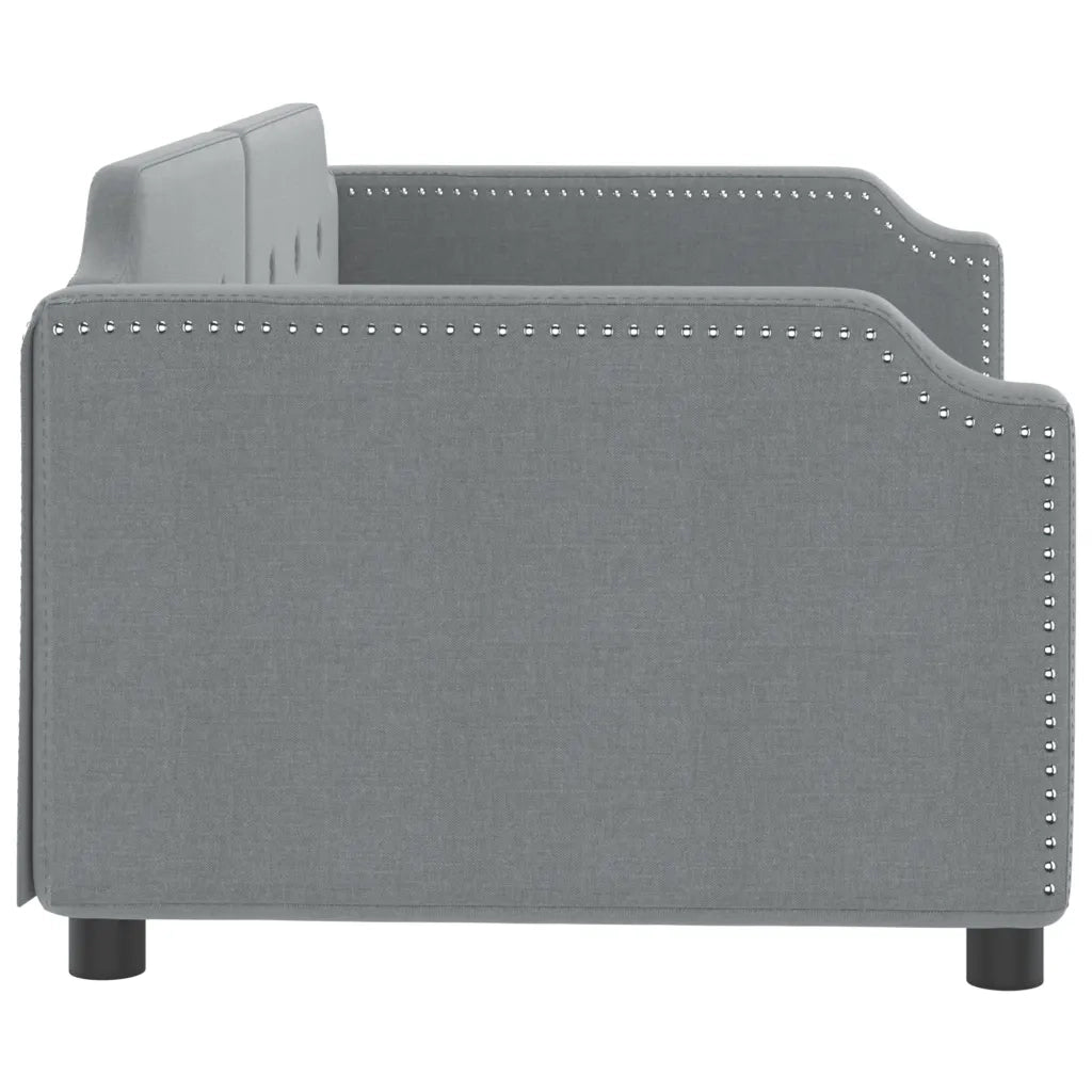 Letto da Giorno Grigio Chiaro 100x190 cm in Tessuto 354220