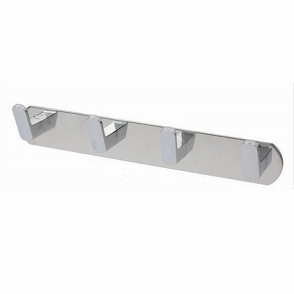 Trade Shop - Appendiabiti Con 4 Ganci Appendino Asciugamano Bagno Casa Cucina Cromato 59733 -
