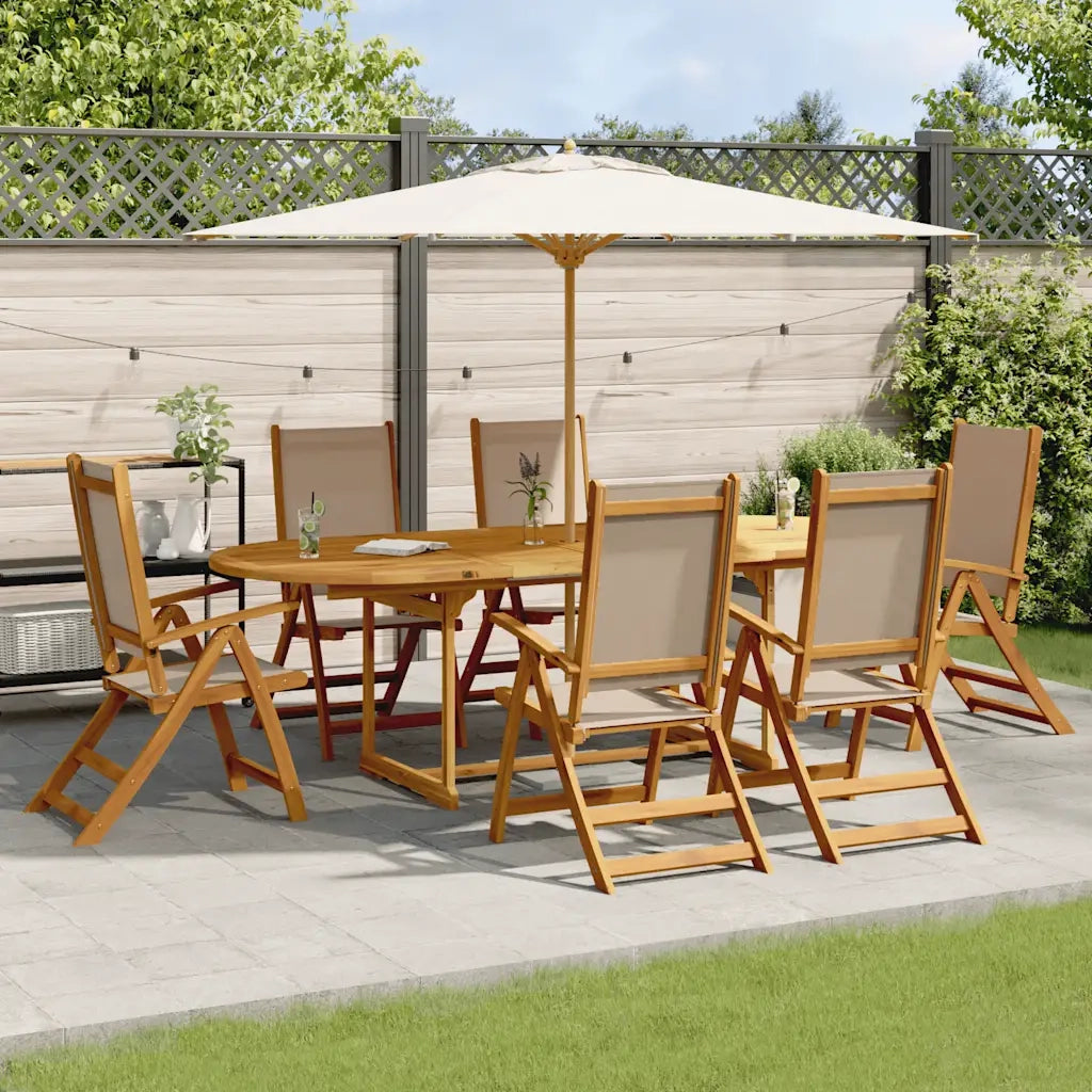 Set Pranzo da Giardino 7pz Legno Massello di Acacia e Textilene 3279318