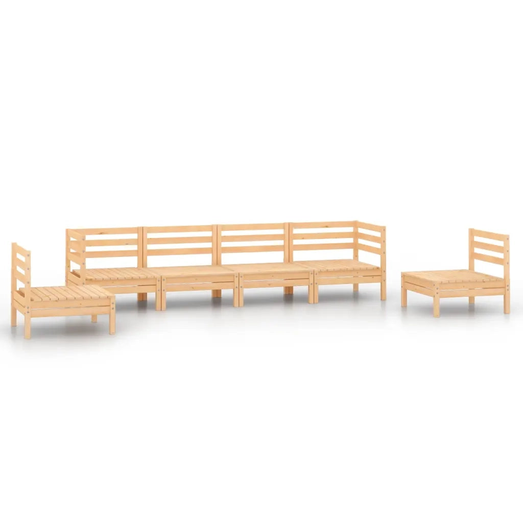 Set Divani da Giardino 6 pz in Legno Massello di Pino 3082542